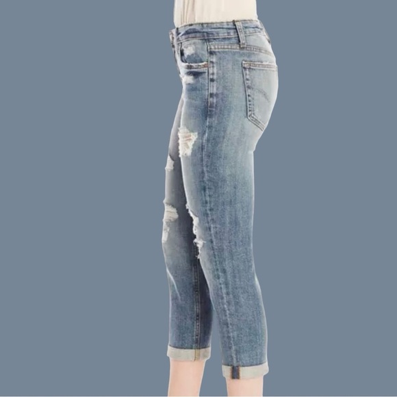 Joe’s Jeans Distressed ‘Boyfriend Slim Crop’ in “Gessa” Size 27 - Picture 5 of 14